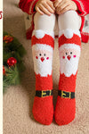 Child Christmas Socks Winter No-shedding Cute Elk Elk Santa Claus Snowman Sleeping Floor Coral Fleece Socks