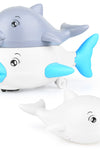 Electric Induction Water Jet Dolphin Baby Shower Bath Toy With Light And Music Universal Water Jet Water Ball Toy