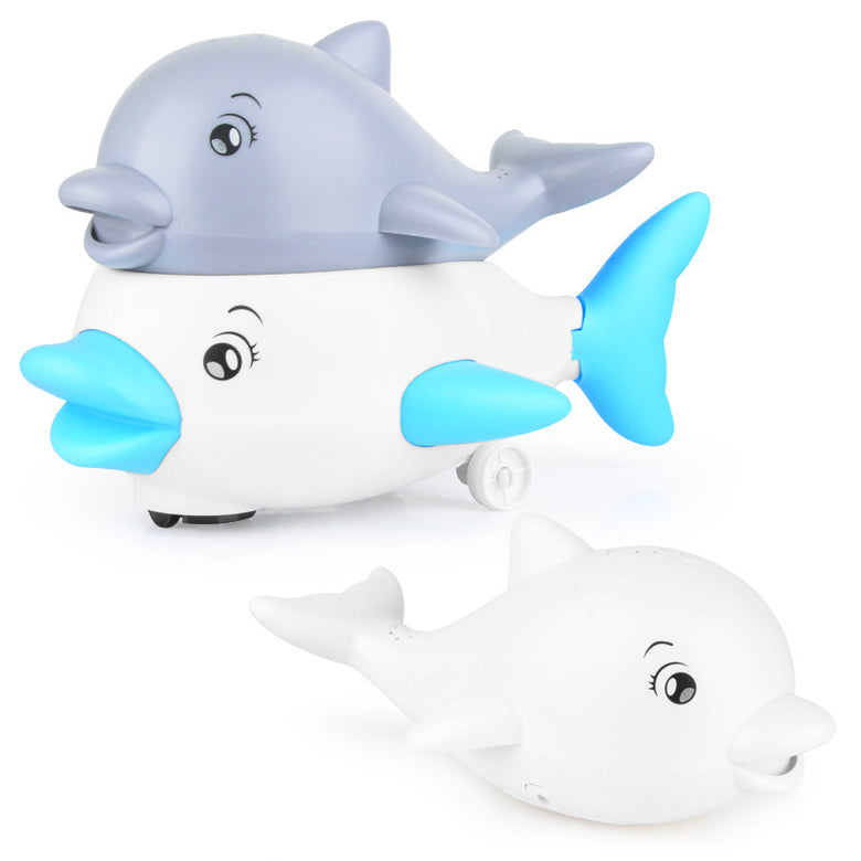 Electric Induction Water Jet Dolphin Baby Shower Bath Toy With Light And Music Universal Water Jet Water Ball Toy