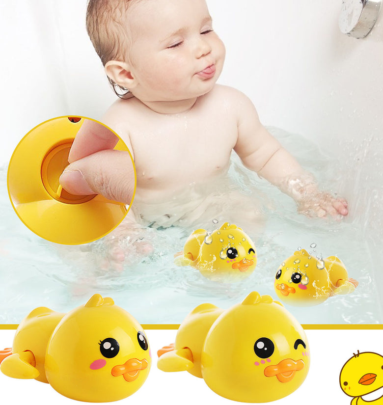 Bath Shower Baby Clockwork Swimming Children Play Water Cute Little Yellow Duck