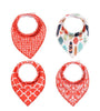 4pcs Lot Bibs Burp Cloth Print Arrow Wave Triangle Baby Bibs Cotton Bandana Accessories