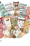 10pcs Cotton sweat-absorbent girls socks