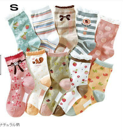 10pcs Cotton sweat-absorbent girls socks