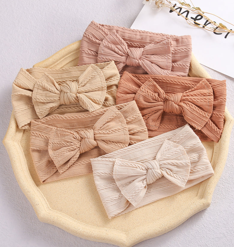 Baby Hair Accessories Elastic Head Bandwidth Edge Nylon Bow Headband For Children