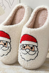 Chinelos de Natal para casa, chinelos fofos de algodão com desenho animado de Papai Noel para mulheres e homens, sapatos quentes e peludos para casais no inverno