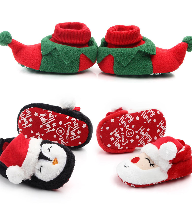 Sapatos de bebê de Natal com sola macia para criança